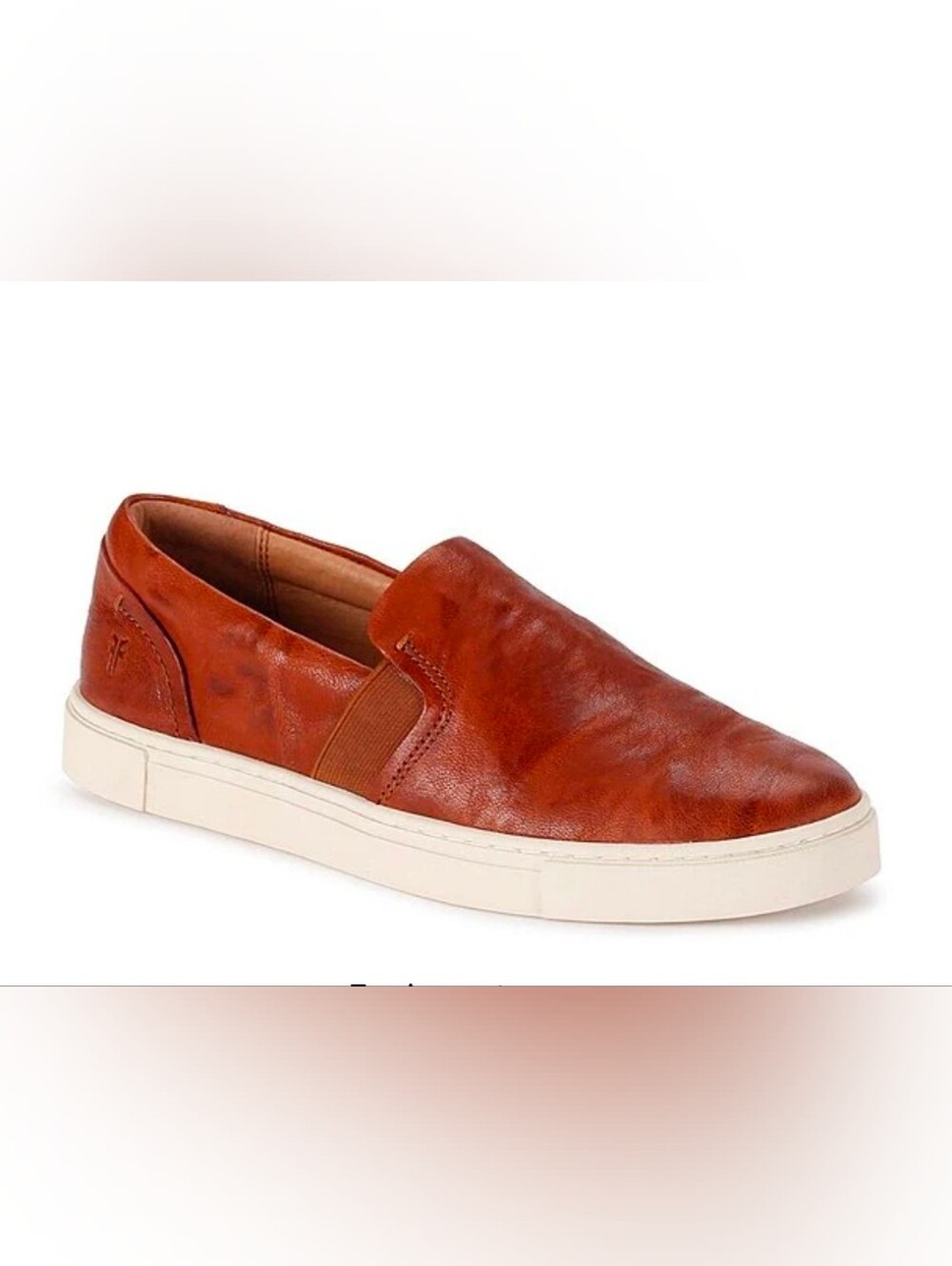 NWOT Frye Ivy Slip-On Leather Sneakers in Cognac